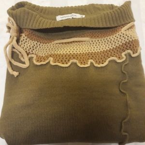 VERSIILE Misslook khaki sweater with many details 4X-TALL GIRL FRIENDLY-NWOT-